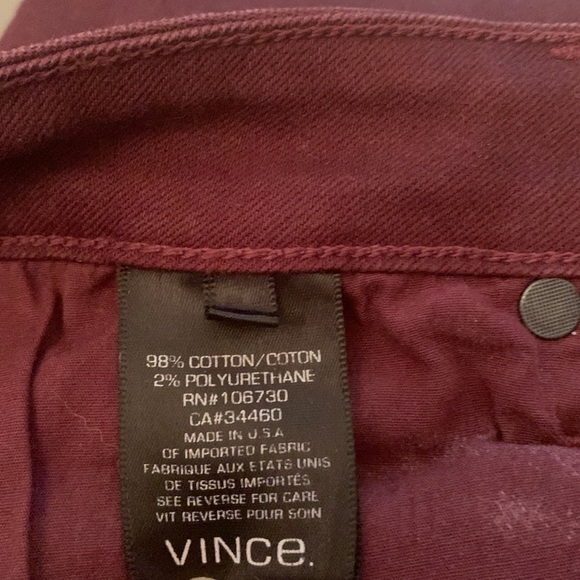 Vince Burgundy Skinny Jeans - Picture 3 of 4